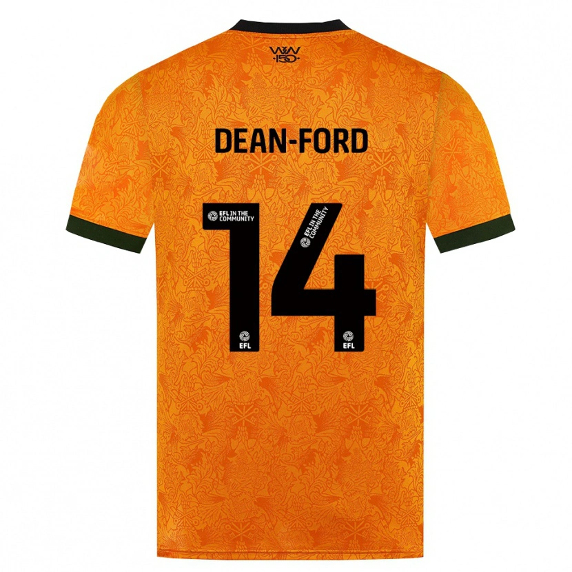Danxen Niño Camiseta Jacob Dean-Ford #14 Naranja Negro 1ª Equipación 2026/27 La Camisa