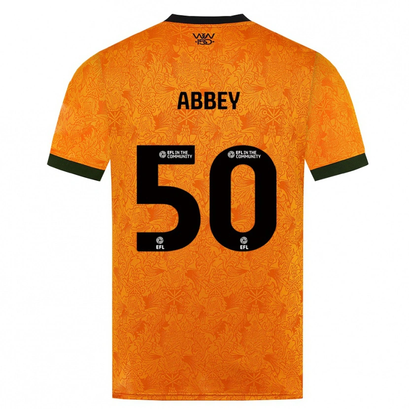 Danxen Niño Camiseta Jerome Abbey #50 Naranja Negro 1ª Equipación 2026/27 La Camisa
