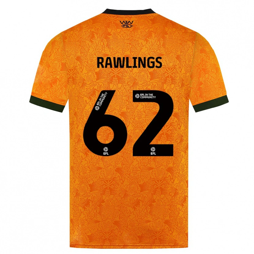 Danxen Niño Camiseta Luke Rawlings #62 Naranja Negro 1ª Equipación 2026/27 La Camisa