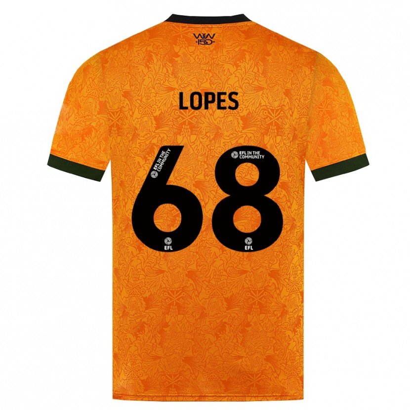 Danxen Niño Camiseta Leo Lopes #68 Naranja Negro 1ª Equipación 2026/27 La Camisa