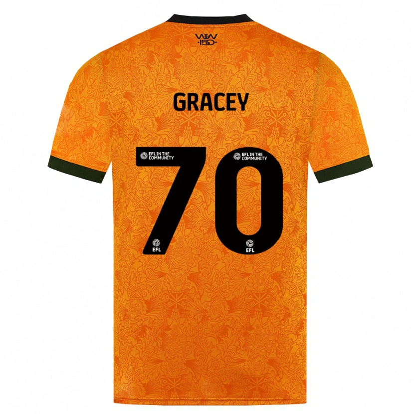 Danxen Niño Camiseta Josh Gracey #70 Naranja Negro 1ª Equipación 2026/27 La Camisa