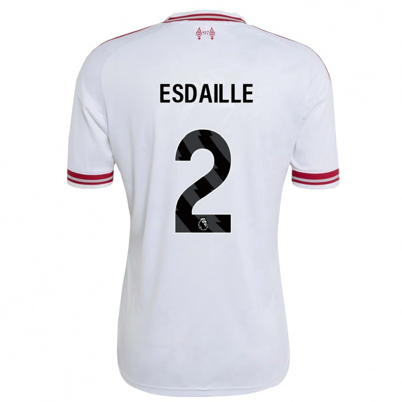 Danxen Niño Camiseta Dj Esdaille #2 Rojo Blanco 2ª Equipación 2026/27 La Camisa