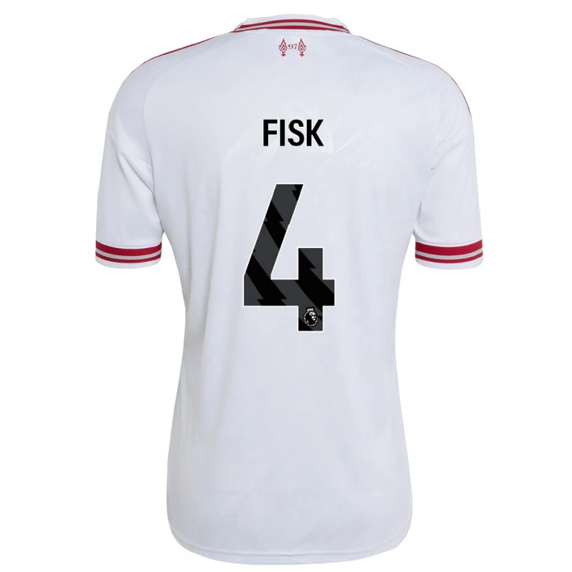 Danxen Niño Camiseta Grace Fisk #4 Rojo Blanco 2ª Equipación 2026/27 La Camisa