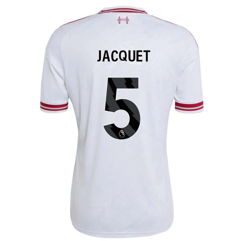 Danxen Niño Camiseta Jérémy Jacquet #5 Rojo Blanco 2ª Equipación 2026/27 La Camisa