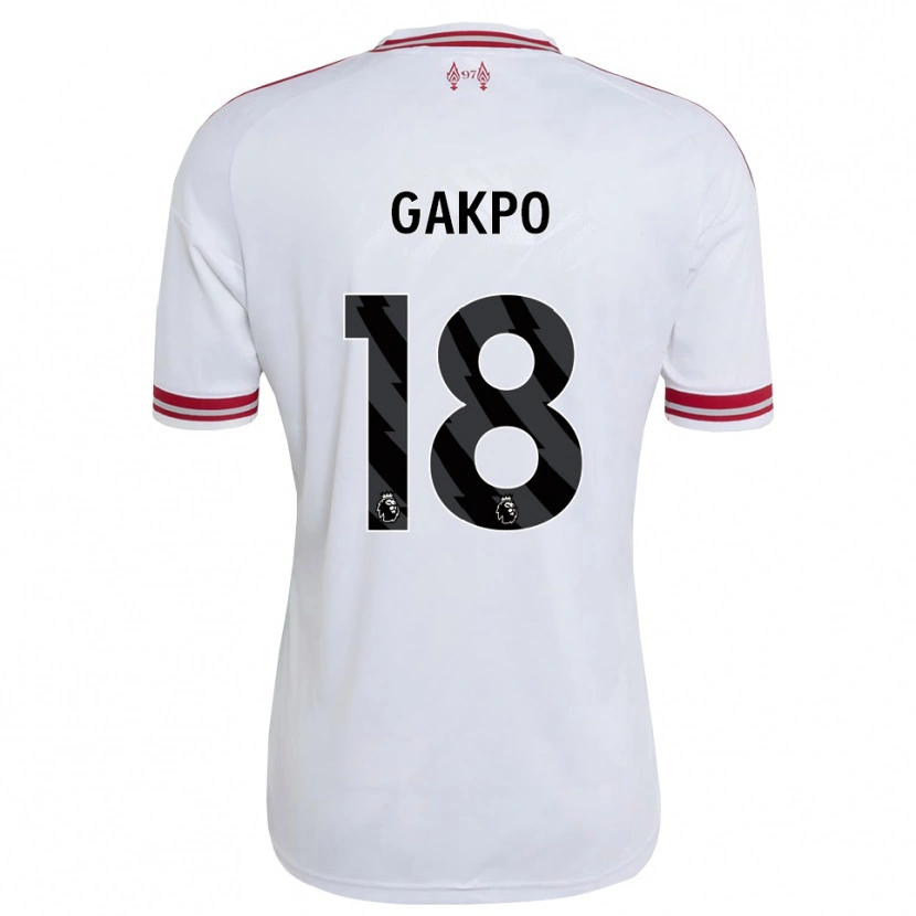 Danxen Niño Camiseta Cody Gakpo #18 Rojo Blanco 2ª Equipación 2026/27 La Camisa