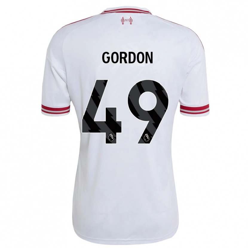 Danxen Niño Camiseta Kaide Gordon #49 Rojo Blanco 2ª Equipación 2026/27 La Camisa