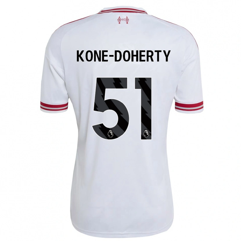Danxen Niño Camiseta Trent Kone-Doherty #51 Rojo Blanco 2ª Equipación 2026/27 La Camisa