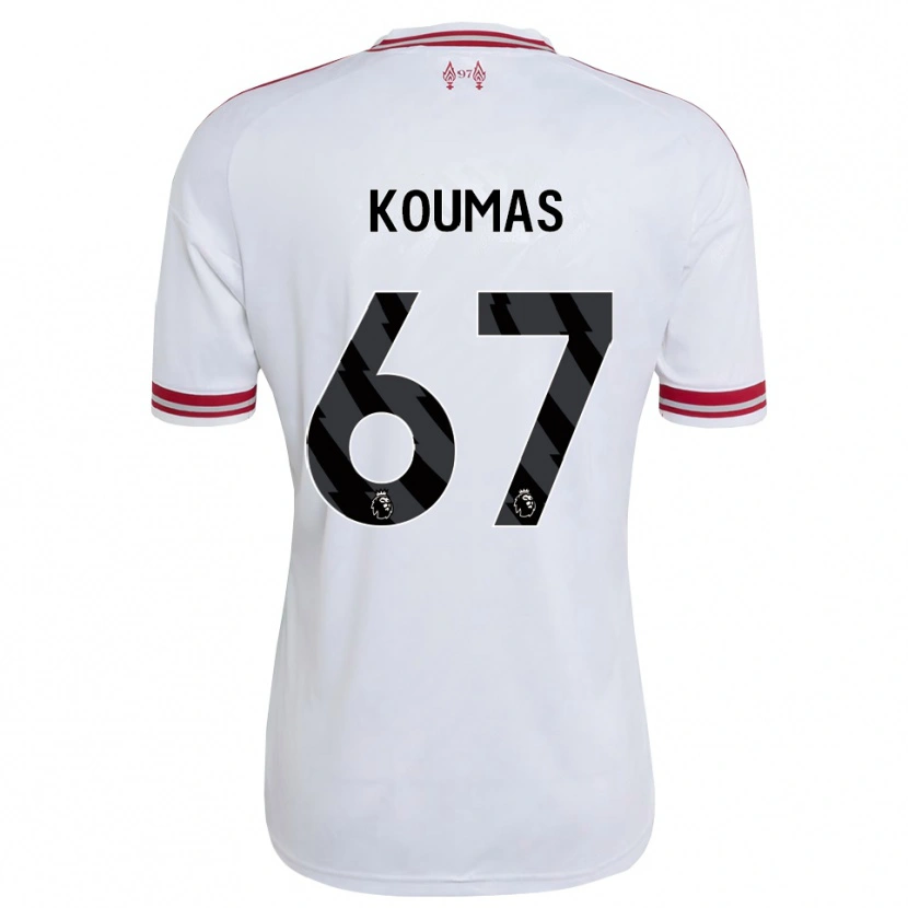 Danxen Niño Camiseta Lewis Koumas #67 Rojo Blanco 2ª Equipación 2026/27 La Camisa