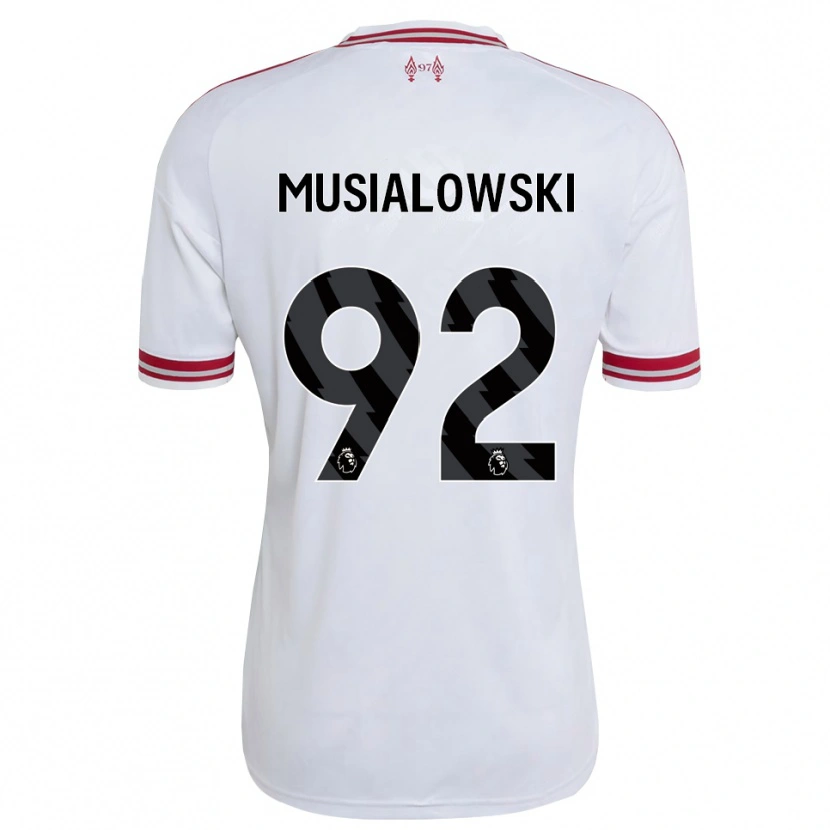 Danxen Niño Camiseta Mateusz Musialowski #92 Rojo Blanco 2ª Equipación 2026/27 La Camisa