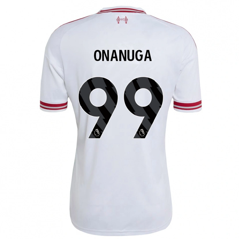 Danxen Niño Camiseta Fola Onanuga #99 Rojo Blanco 2ª Equipación 2026/27 La Camisa