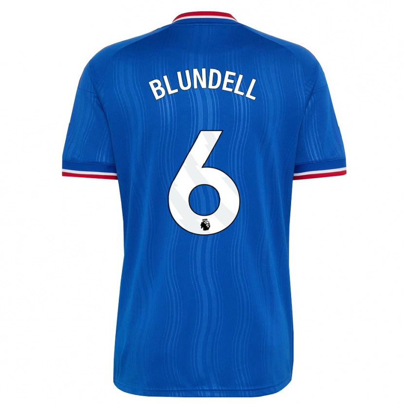 Danxen Niño Camiseta Hannah Blundell #6 Azul Blanco Rojo 2ª Equipación 2026/27 La Camisa