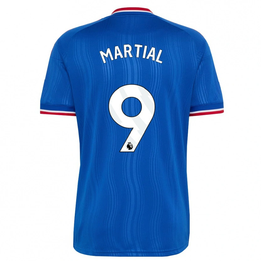 Danxen Niño Camiseta Anthony Martial #9 Azul Blanco Rojo 2ª Equipación 2026/27 La Camisa