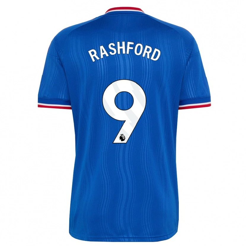 Danxen Niño Camiseta Marcus Rashford #9 Azul Blanco Rojo 2ª Equipación 2026/27 La Camisa