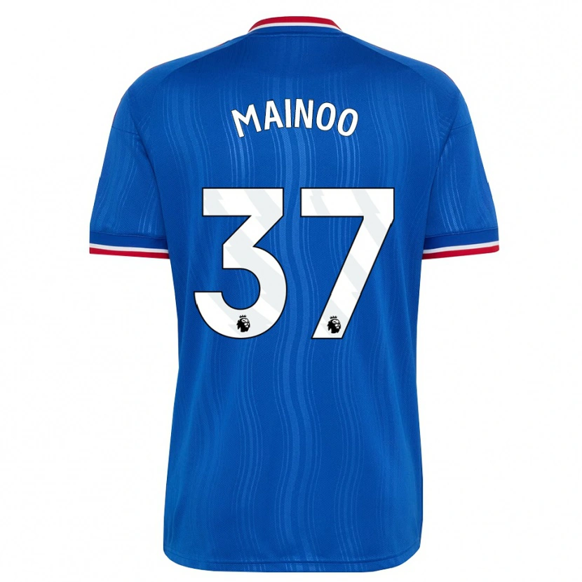 Danxen Niño Camiseta Kobbie Mainoo #37 Azul Blanco Rojo 2ª Equipación 2026/27 La Camisa