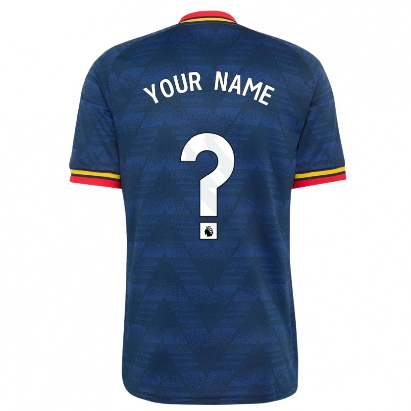 Danxen Niño Camiseta Su Nombre #0 Azulmedianoche Amarillo Rojo 2ª Equipación 2026/27 La Camisa