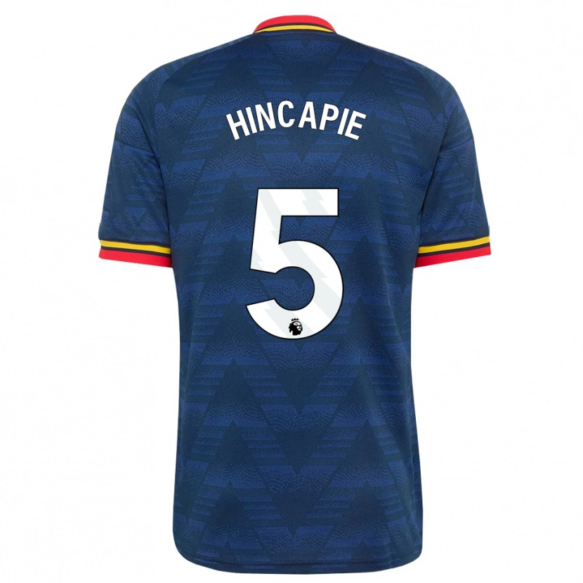 Danxen Niño Camiseta Piero Hincapié #5 Azulmedianoche Amarillo Rojo 2ª Equipación 2026/27 La Camisa