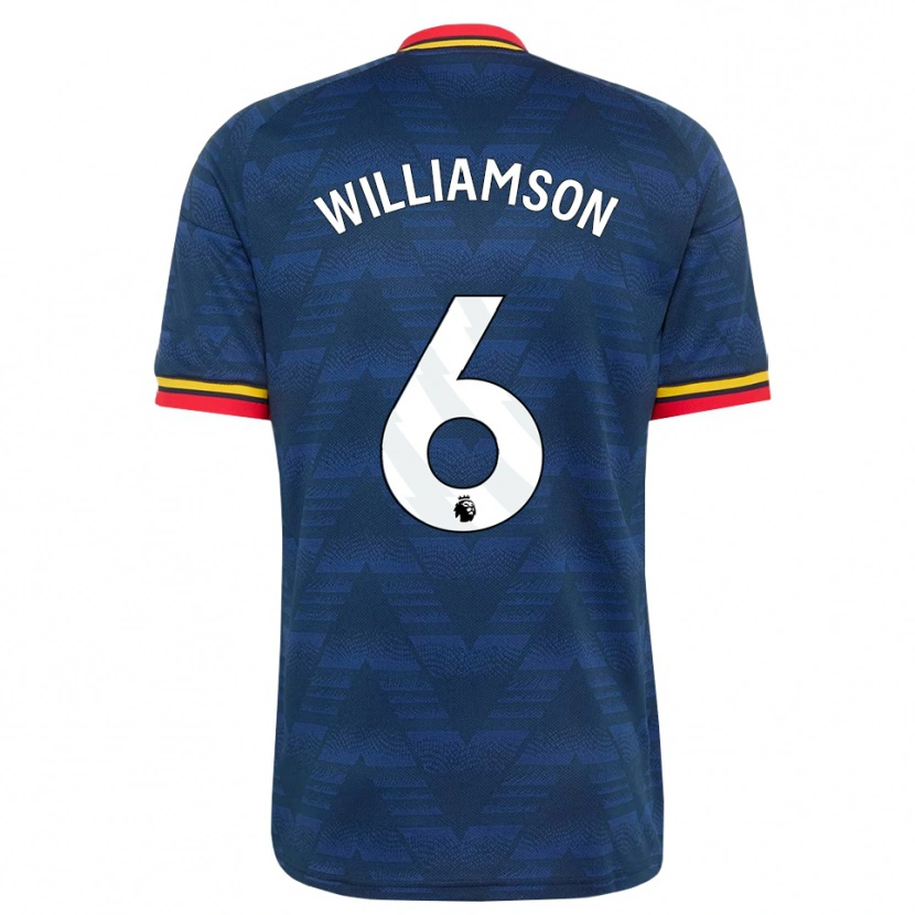Danxen Niño Camiseta Leah Williamson #6 Azulmedianoche Amarillo Rojo 2ª Equipación 2026/27 La Camisa
