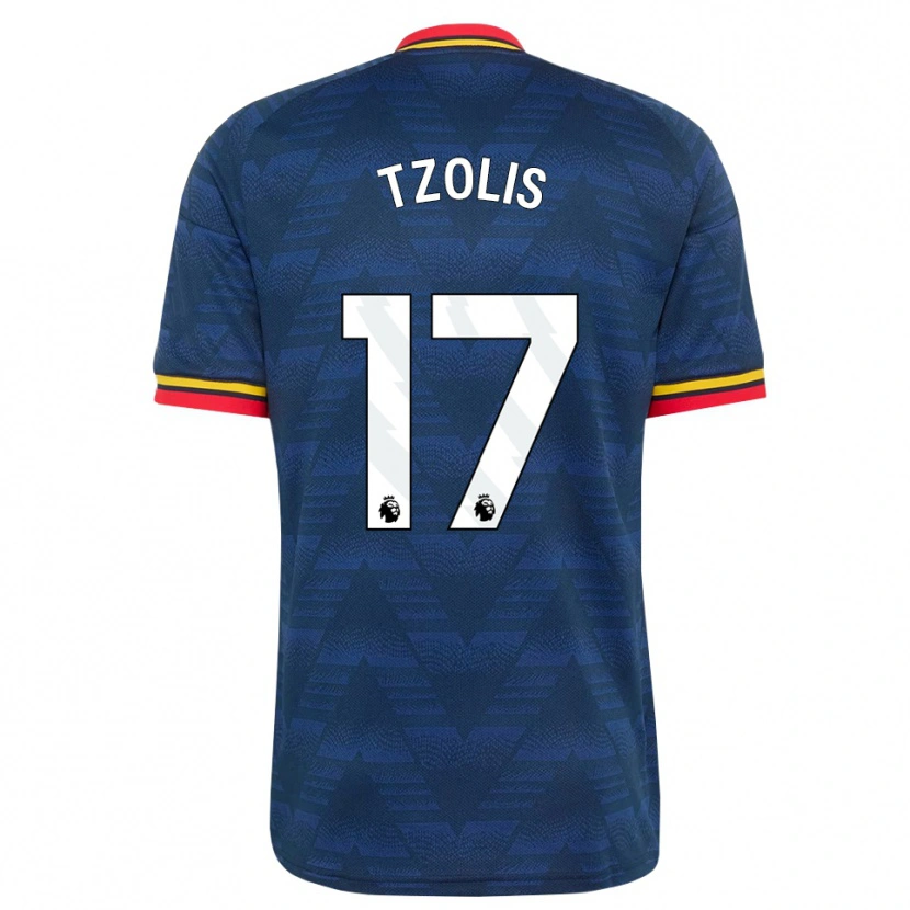 Danxen Niño Camiseta Christos Tzolis #17 Azulmedianoche Amarillo Rojo 2ª Equipación 2026/27 La Camisa