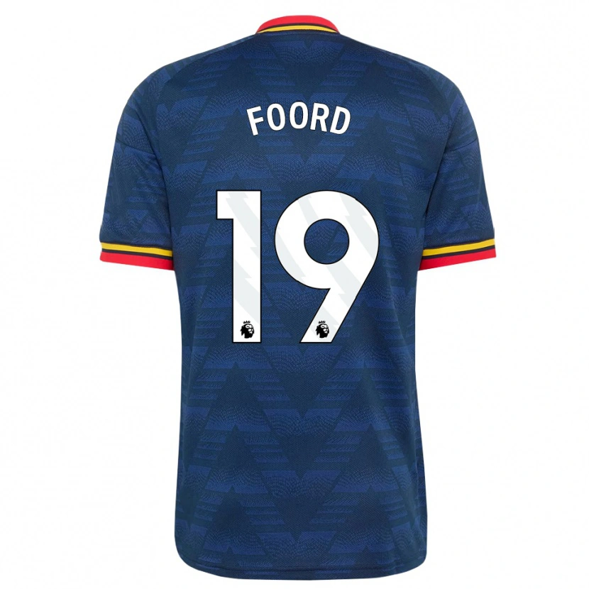 Danxen Niño Camiseta Caitlin Foord #19 Azulmedianoche Amarillo Rojo 2ª Equipación 2026/27 La Camisa