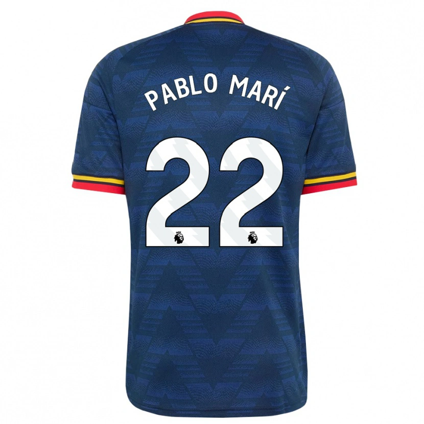 Danxen Niño Camiseta Pablo Mari #22 Azulmedianoche Amarillo Rojo 2ª Equipación 2026/27 La Camisa