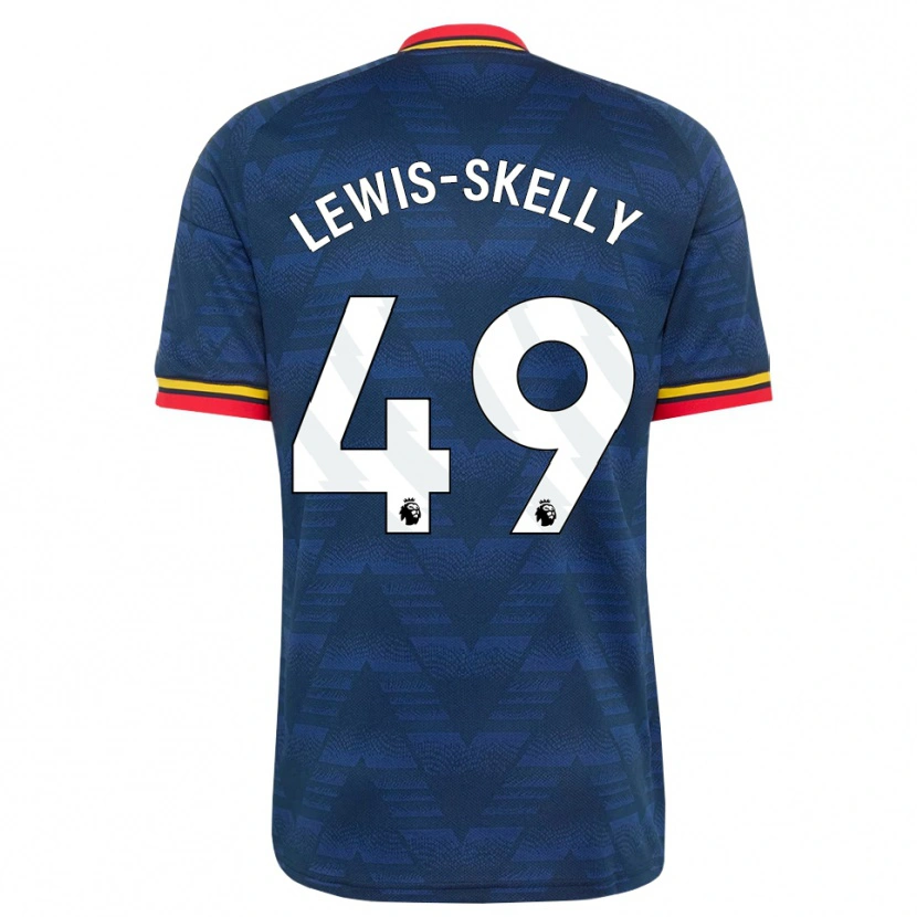 Danxen Niño Camiseta Myles Lewis-Skelly #49 Azulmedianoche Amarillo Rojo 2ª Equipación 2026/27 La Camisa