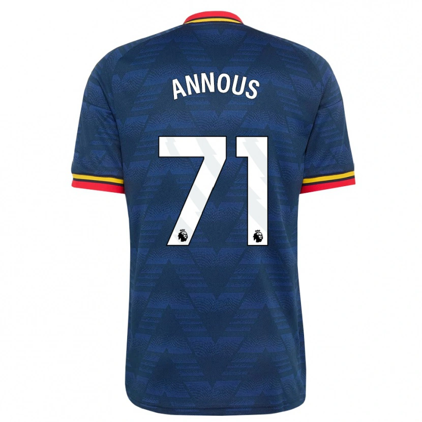 Danxen Niño Camiseta Andre Harriman-Annous #71 Azulmedianoche Amarillo Rojo 2ª Equipación 2026/27 La Camisa