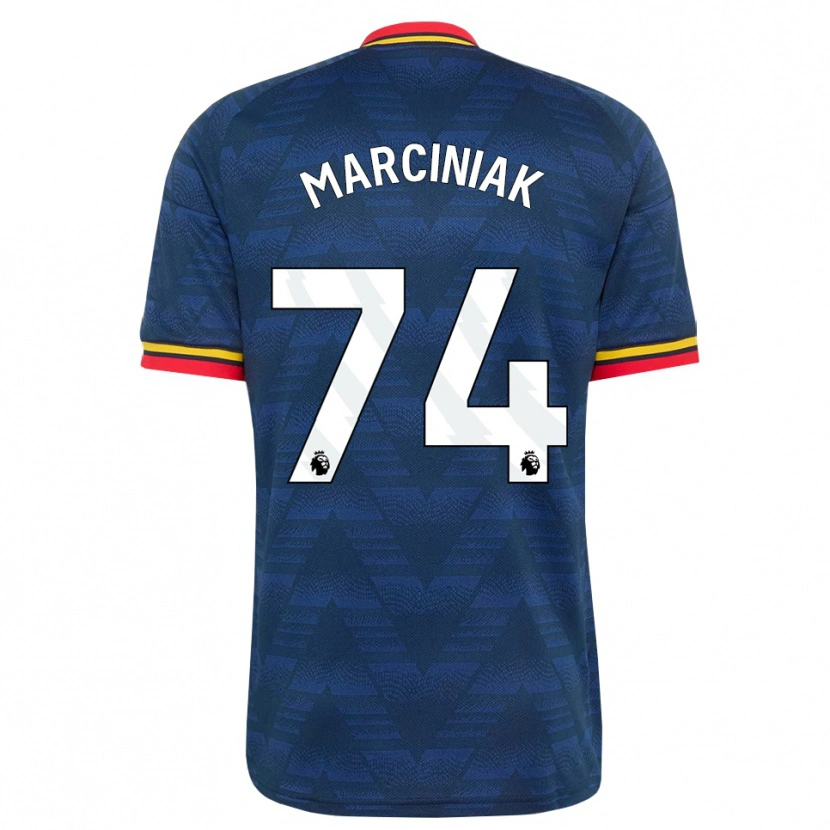 Danxen Niño Camiseta Alex Marciniak #74 Azulmedianoche Amarillo Rojo 2ª Equipación 2026/27 La Camisa