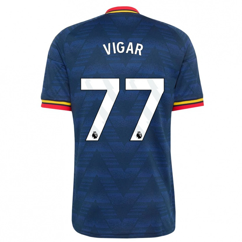 Danxen Niño Camiseta Billy Vigar #77 Azulmedianoche Amarillo Rojo 2ª Equipación 2026/27 La Camisa