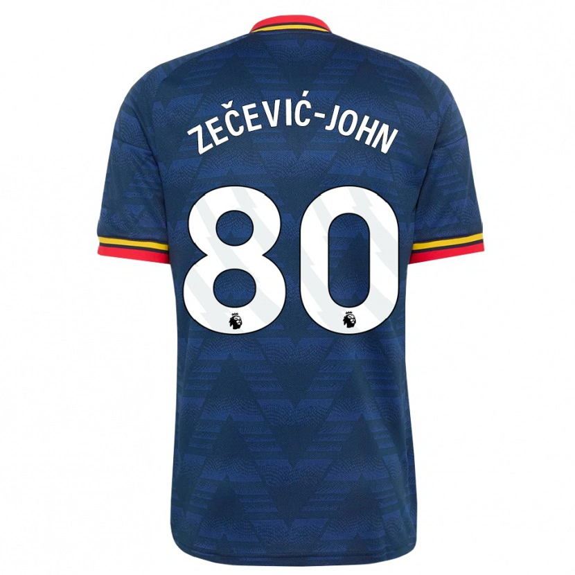 Danxen Niño Camiseta Louis Zečević-John #80 Azulmedianoche Amarillo Rojo 2ª Equipación 2026/27 La Camisa