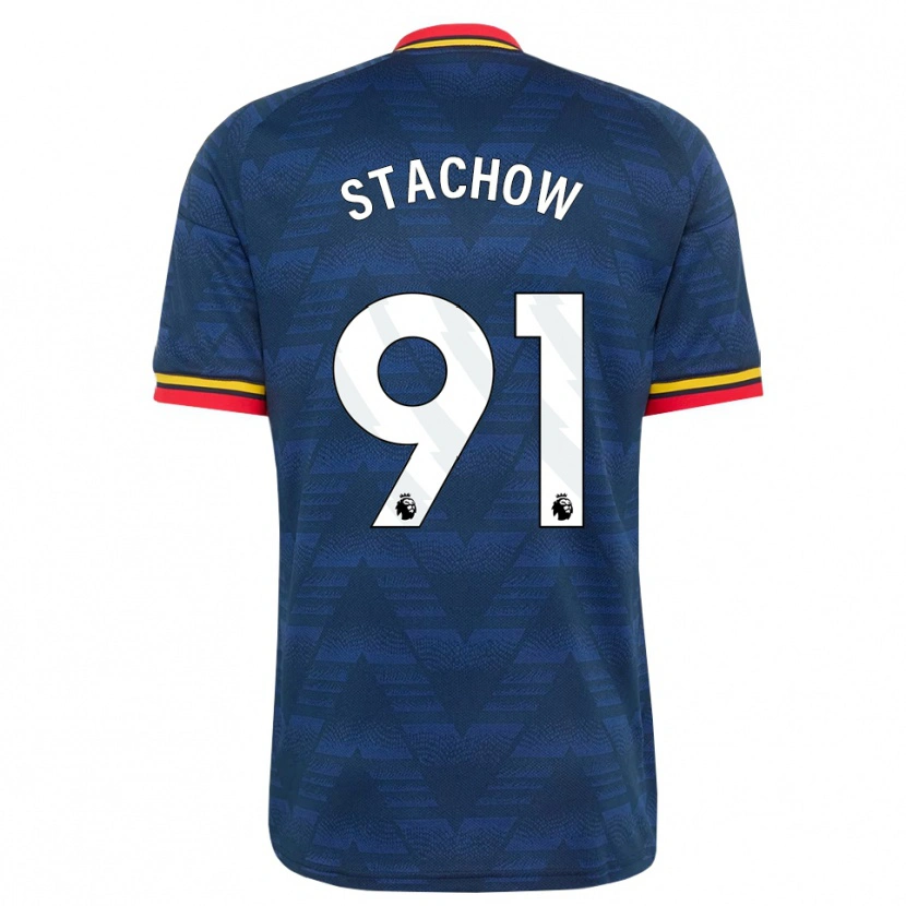 Danxen Niño Camiseta Patrick Stachow #91 Azulmedianoche Amarillo Rojo 2ª Equipación 2026/27 La Camisa