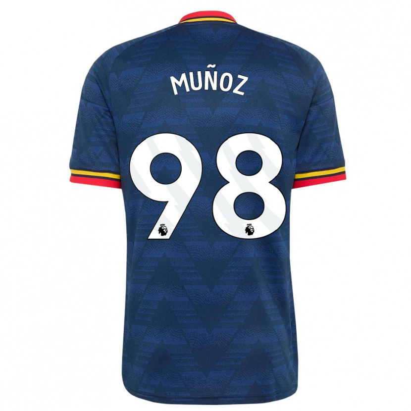 Danxen Niño Camiseta Luis Muñoz #98 Azulmedianoche Amarillo Rojo 2ª Equipación 2026/27 La Camisa