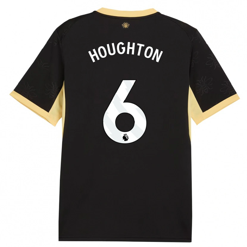 Danxen Niño Camiseta Steph Houghton #6 Negro Amarillo 2ª Equipación 2026/27 La Camisa