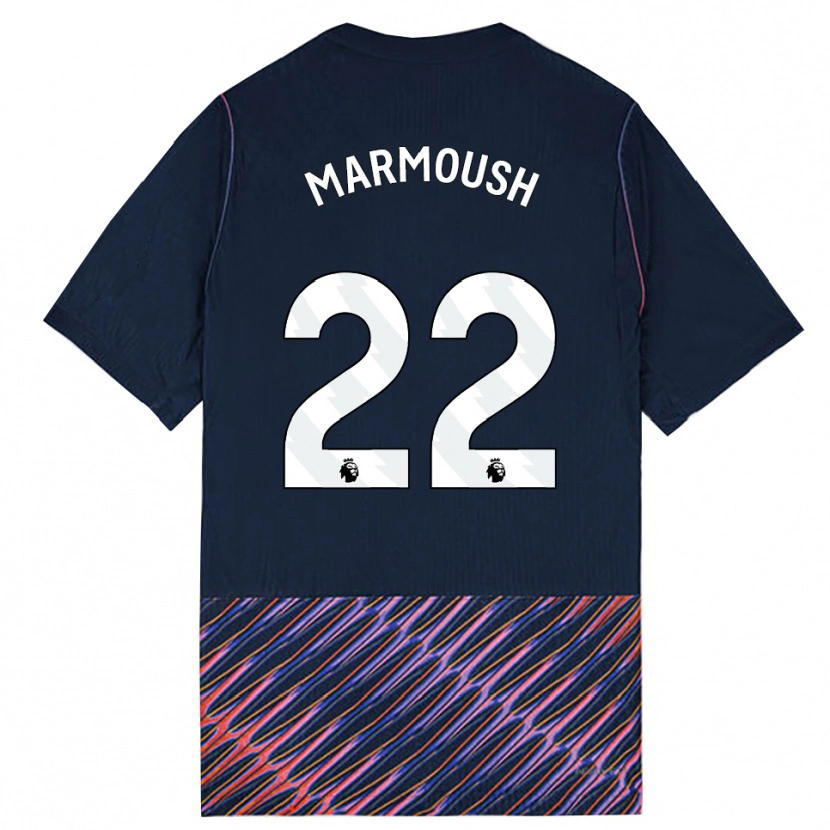 Danxen Niño Camiseta Omar Marmoush #22 Azulreal Blanco 2ª Equipación 2026/27 La Camisa