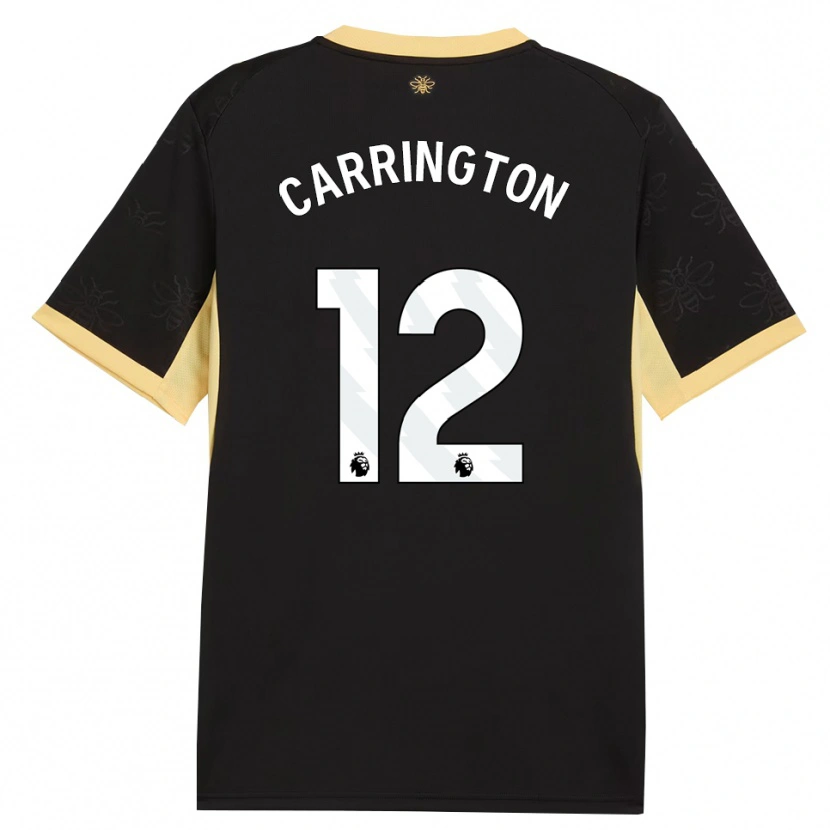 Danxen Niño Camiseta Theo Carrington #12 Negro Amarillo 2ª Equipación 2026/27 La Camisa