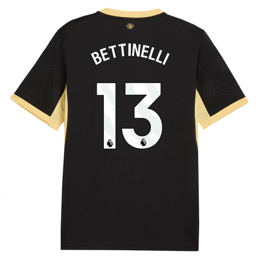 Danxen Niño Camiseta Marcus Bettinelli #13 Negro Amarillo 2ª Equipación 2026/27 La Camisa