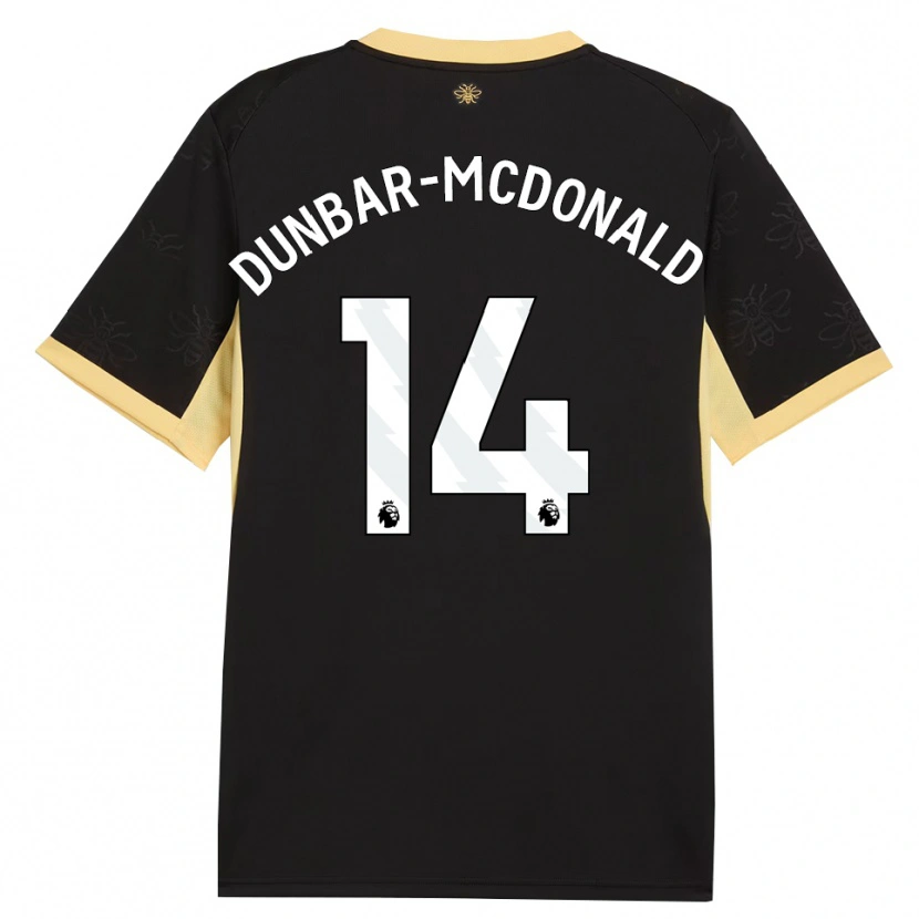 Danxen Niño Camiseta Christian Dunbar-Mcdonald #14 Negro Amarillo 2ª Equipación 2026/27 La Camisa
