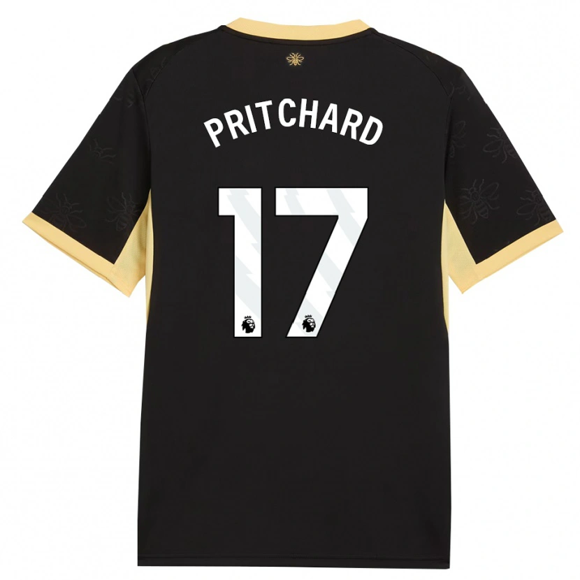 Danxen Niño Camiseta Poppy Pritchard #17 Negro Amarillo 2ª Equipación 2026/27 La Camisa