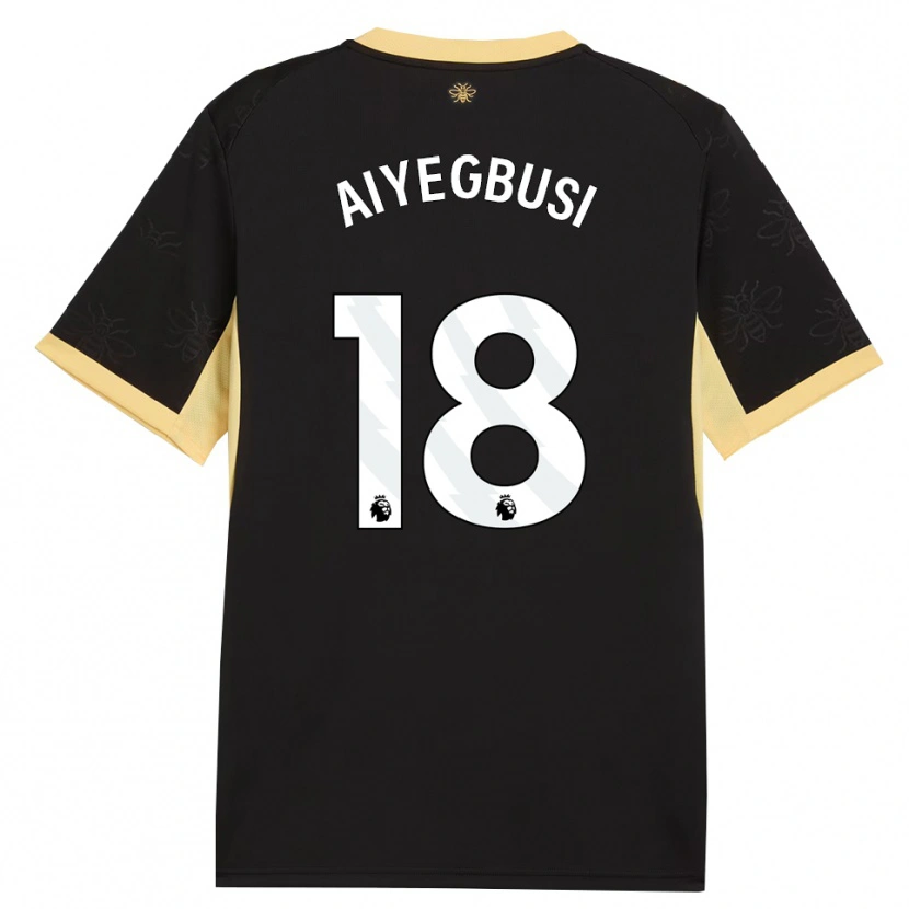 Danxen Niño Camiseta Tirenioluwa Aiyegbusi #18 Negro Amarillo 2ª Equipación 2026/27 La Camisa