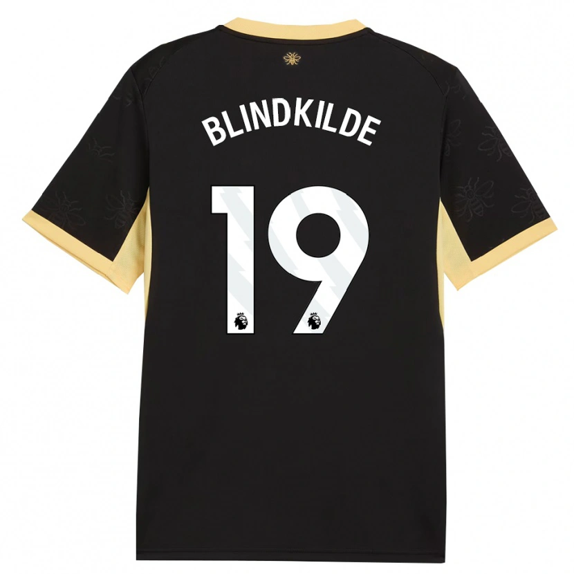 Danxen Niño Camiseta Laura Blindkilde Brown #19 Negro Amarillo 2ª Equipación 2026/27 La Camisa
