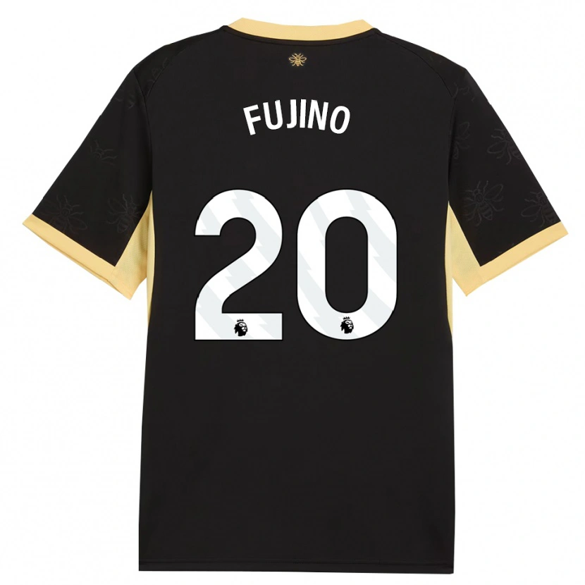Danxen Niño Camiseta Aoba Fujino #20 Negro Amarillo 2ª Equipación 2026/27 La Camisa