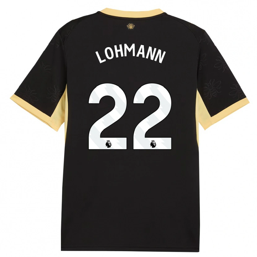 Danxen Niño Camiseta Sydney Lohmann #22 Negro Amarillo 2ª Equipación 2026/27 La Camisa
