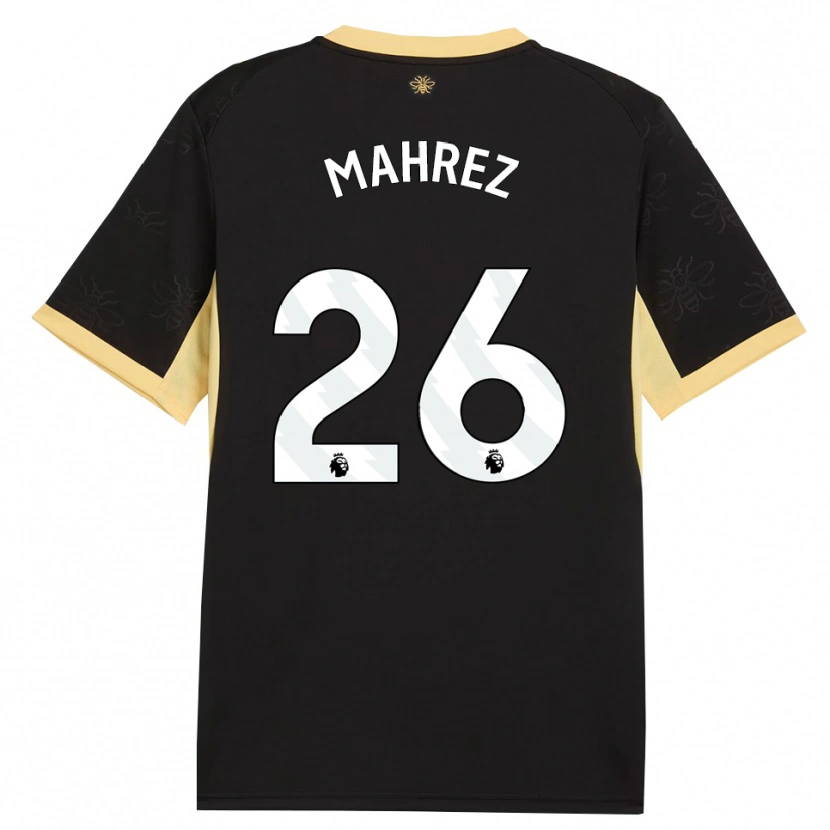 Danxen Niño Camiseta Riyad Mahrez #26 Negro Amarillo 2ª Equipación 2026/27 La Camisa