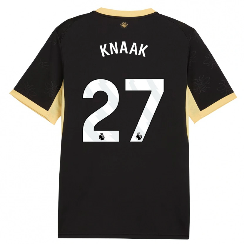 Danxen Niño Camiseta Rebecca Knaak #27 Negro Amarillo 2ª Equipación 2026/27 La Camisa