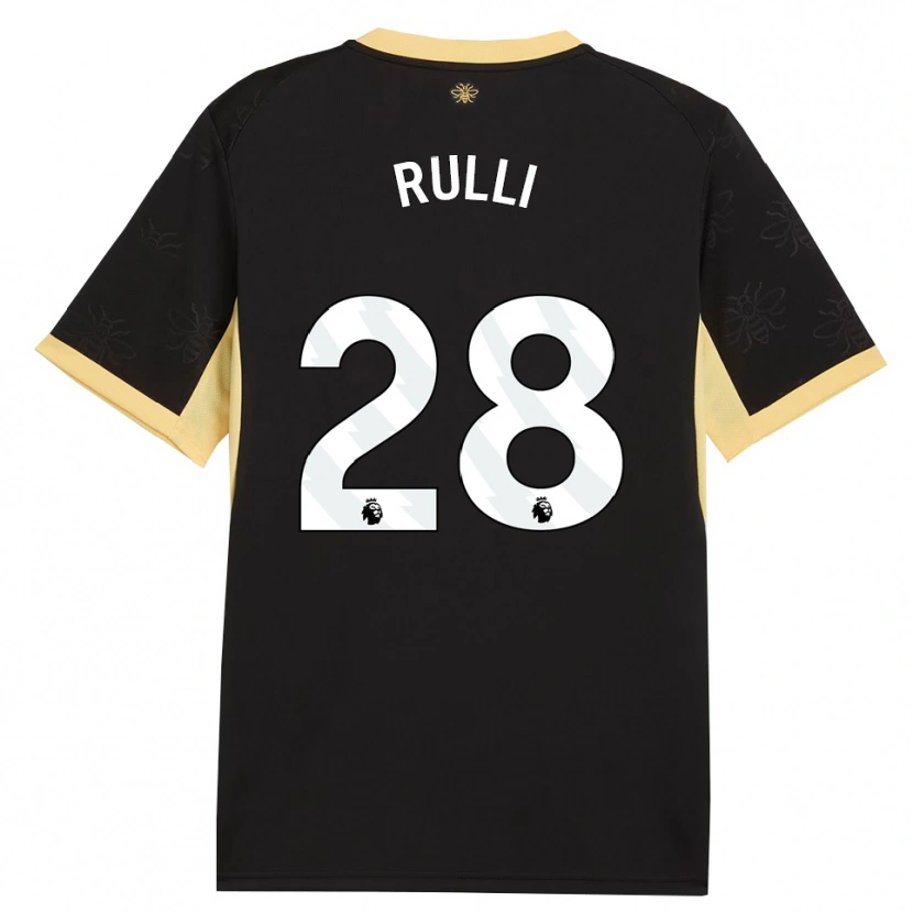 Danxen Niño Camiseta Gerónimo Rulli #28 Negro Amarillo 2ª Equipación 2026/27 La Camisa