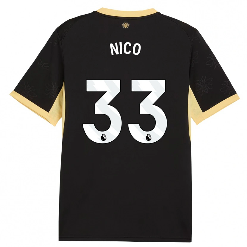 Danxen Niño Camiseta Nico O'reilly #33 Negro Amarillo 2ª Equipación 2026/27 La Camisa