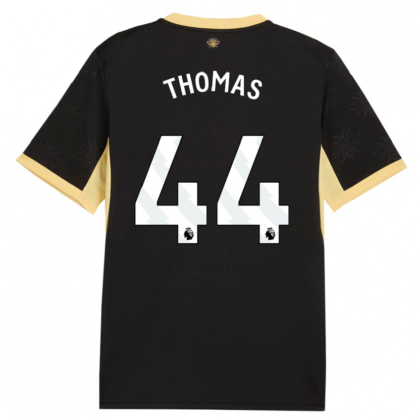 Danxen Niño Camiseta Codie Thomas #44 Negro Amarillo 2ª Equipación 2026/27 La Camisa