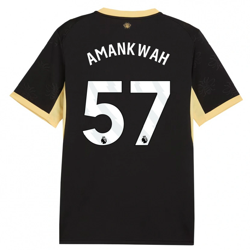 Danxen Niño Camiseta Yeboah Amankwah #57 Negro Amarillo 2ª Equipación 2026/27 La Camisa