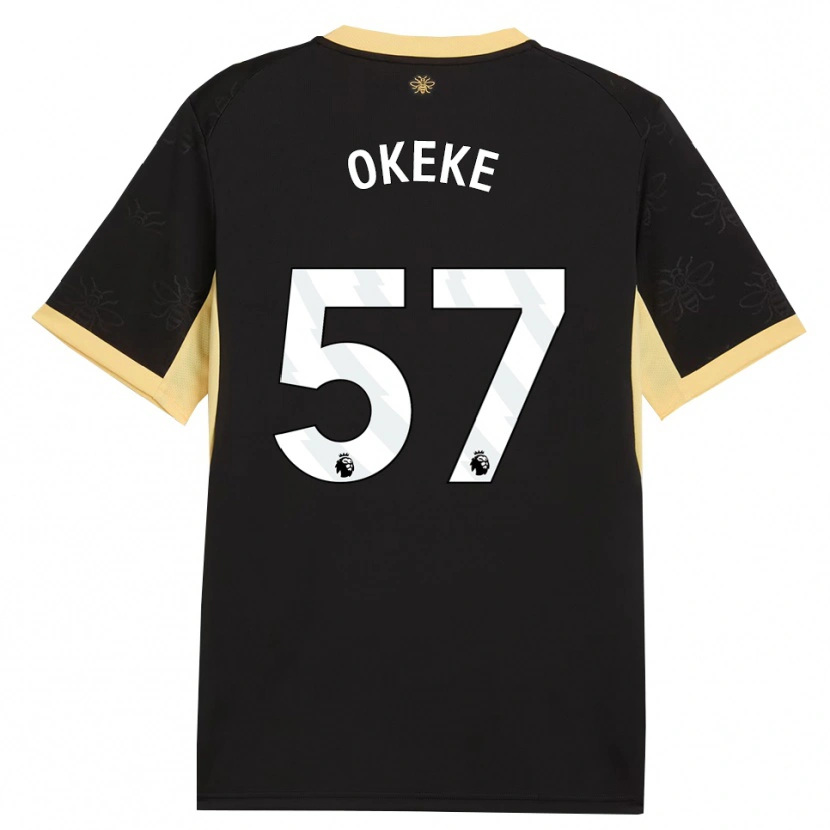 Danxen Niño Camiseta Michael Okeke #57 Negro Amarillo 2ª Equipación 2026/27 La Camisa