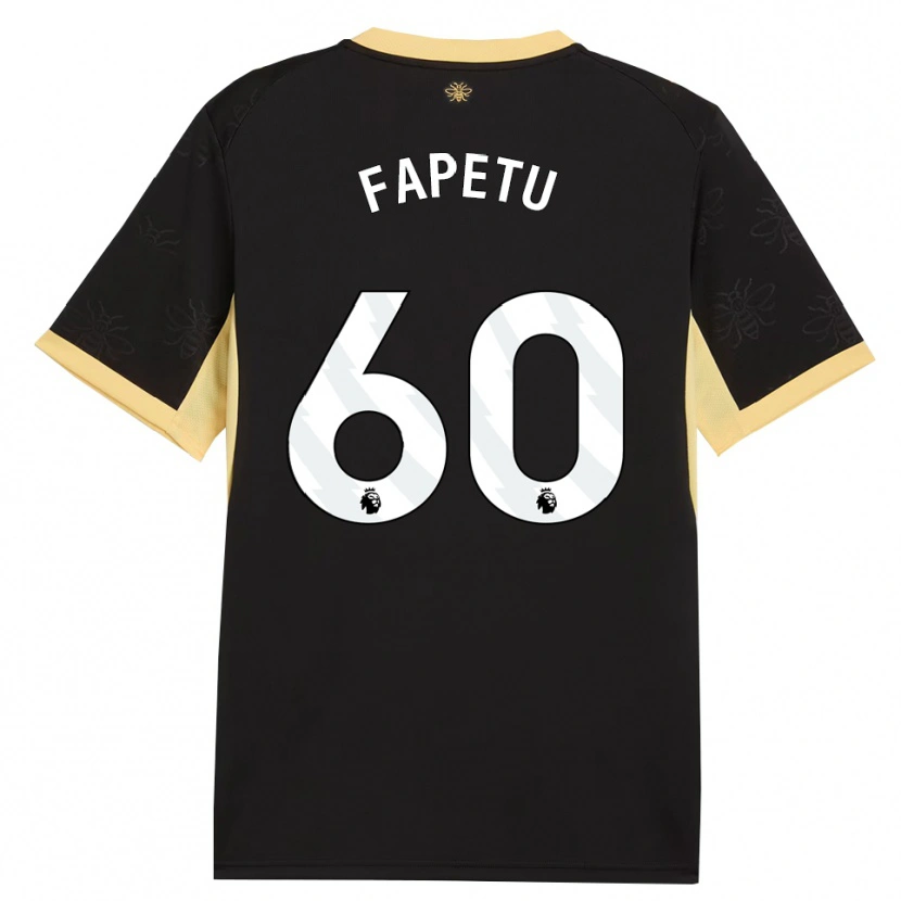 Danxen Niño Camiseta Femi Fapetu #60 Negro Amarillo 2ª Equipación 2026/27 La Camisa