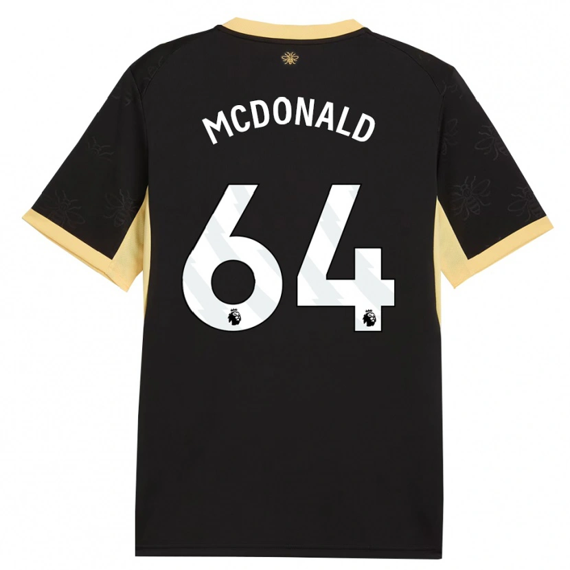Danxen Niño Camiseta Rowan Mcdonald #64 Negro Amarillo 2ª Equipación 2026/27 La Camisa